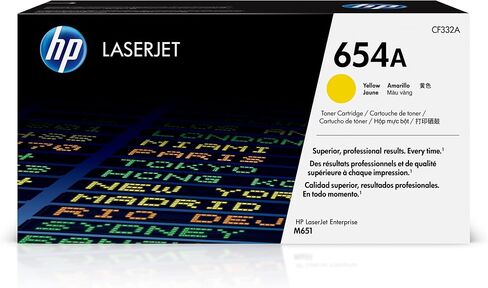 HP 654A Yellow Toner Cartridge | Works with HP Color LaserJet Enterprise M651 Series | CF332A in Kuwait