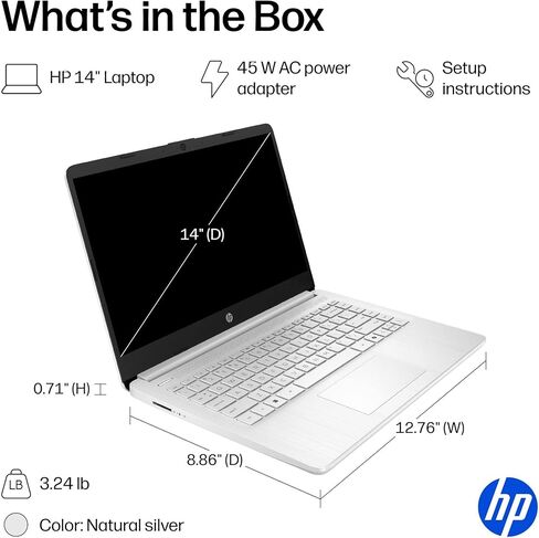 كمبيوتر محمول HP Chromebook مقاس 11.6 بوصة، MediaTek MT8183، رسومات MediaTek المتكاملة، ذاكرة وصول عشوائي سعتها 4 جيجابايت، تخزين eMMC سعة 32 جيجابايت، كروم (11a-na0010nr، رمادي رمادي) (متجدد) in Kuwait