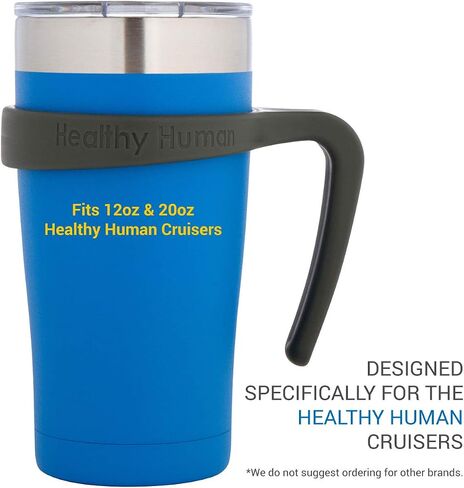 Healthy Human Grip N Sip Cruiser Tumbler Handle For The 12oz & 20oz Tumbler Cruiser with Stainless Steel Straw & Clear Lid - Small (For the 12oz and 20oz Sizes) in Kuwait