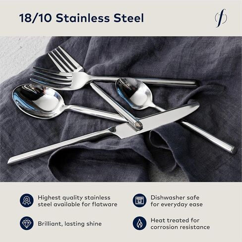 Fortessa Capri 18/10 Stainless Steel, 20 Piece Flatware Set (Service for 4), Silver in Kuwait