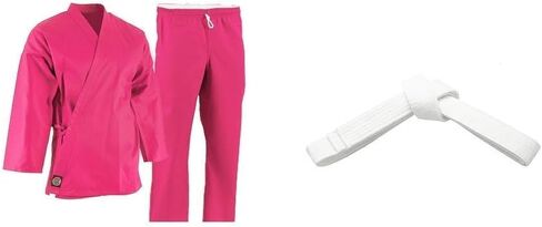 Pro Force 6 oz. Karate Uniform (Elastic Drawstring) - 55/45 Blend - Pink in Kuwait