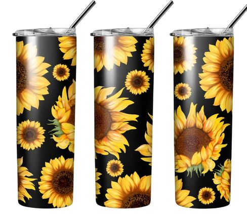 Sunflower Tumbler Sublimation Wrap, Ready to Press, 20 oz Straight Tumbler, Sunflowers Transfer for Tumbler, Flower Tumbler Transfer Wrap in Saudi Arabia