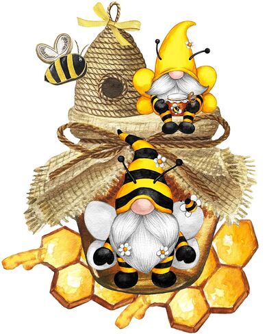Gnome Bee Sublimation Transfer, Ready to Press Sublimation, Beehive Sub Image, Summer Sublimation Transfer, Bees, Gnomes, Honeycomb Transfer in Saudi Arabia