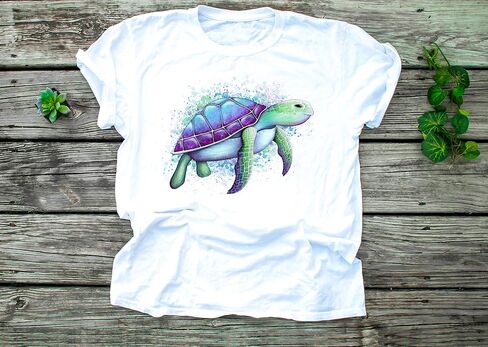 Sea Turtle Sublimation Transfer - Printed, Ready to Use, Sublimation Design Transfer, Ocean Sublimation Image, Sea, Beach Sub, Adult or Child T-Shirt in Saudi Arabia