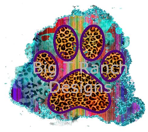Sublimation Transfer Paw Print Leopard Serape, Printed Transfer, Sublimation Design Transfer, Ready to Use, Ready to Press, T-Shirt in Saudi Arabia
