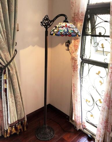 Chloe Lighting Vivian Tiffany-Style Victorian Stained Glass Reading Floor Lamp 60" Height in Saudi Arabia