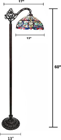 Chloe Lighting Vivian Tiffany-Style Victorian Stained Glass Reading Floor Lamp 60" Height in Saudi Arabia