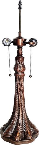Chloe Lighting Monstera-Leaf Floral-Style 2-Light Antique Dark Bronze Finish Stained Glass Window Panel 24" Tall in Saudi Arabia