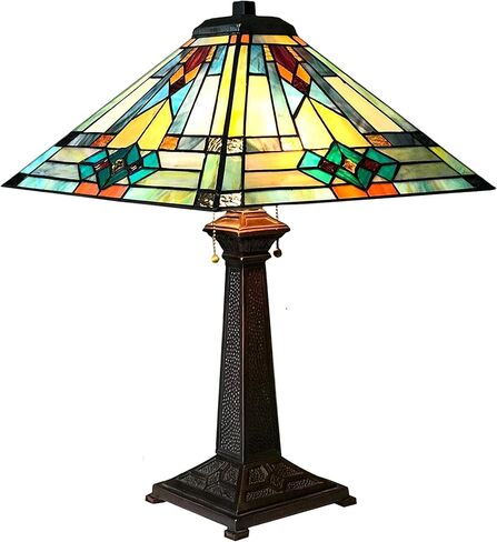 Chloe Lighting Mason Mission 2 Light Antique Dark Bronze Table Lamp 16" Shade in Saudi Arabia