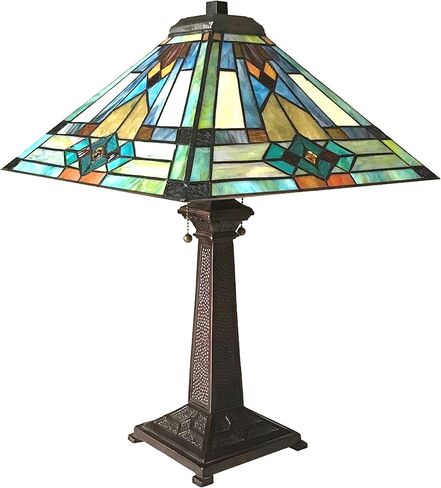 Chloe Lighting Mason Mission 2 Light Antique Dark Bronze Table Lamp 16" Shade in Saudi Arabia