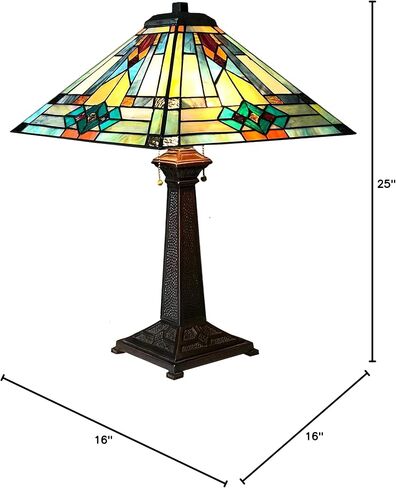Chloe Lighting Mason Mission 2 Light Antique Dark Bronze Table Lamp 16" Shade in Saudi Arabia