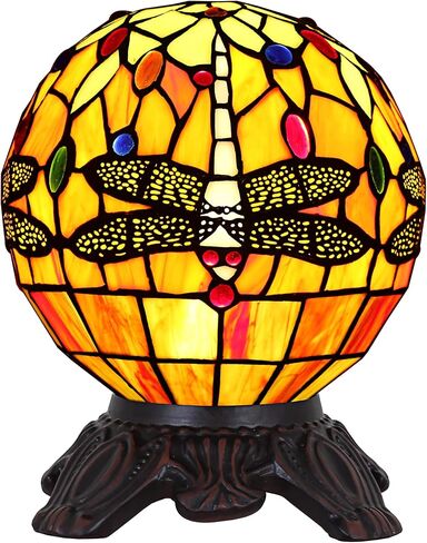 Chloe Lighting Demoiselle Tiffany-Style 1 Light Dragonfly Accent Lamp 8" Shade in Saudi Arabia