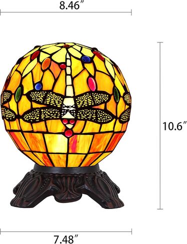 Chloe Lighting Demoiselle Tiffany-Style 1 Light Dragonfly Accent Lamp 8" Shade in Saudi Arabia