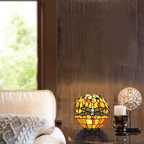 Chloe Lighting Demoiselle Tiffany-Style 1 Light Dragonfly Accent Lamp 8" Shade in Saudi Arabia