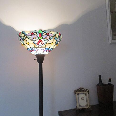 Chloe Lighting GRENVILLE Tiffany-Style 1 Light Victorian Torchiere Floor Lamp 14" Shade in Saudi Arabia