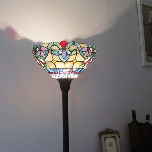 Chloe Lighting GRENVILLE Tiffany-Style 1 Light Victorian Torchiere Floor Lamp 14" Shade in Saudi Arabia