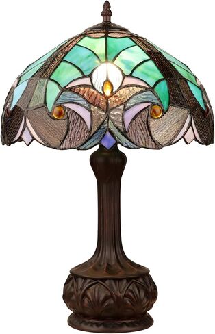 Chloe Lighting Liaison Tiffany-Style Antique Dark Bronze 1-Light Victorian Table Lamp 12" Shade in Saudi Arabia