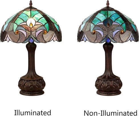 Chloe Lighting Liaison Tiffany-Style Antique Dark Bronze 1-Light Victorian Table Lamp 12" Shade in Saudi Arabia