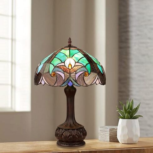Chloe Lighting Liaison Tiffany-Style Antique Dark Bronze 1-Light Victorian Table Lamp 12" Shade in Saudi Arabia