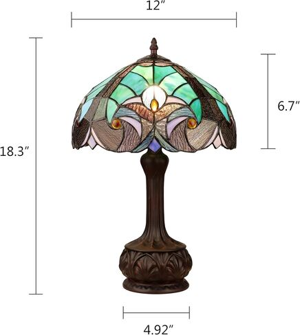 Chloe Lighting Liaison Tiffany-Style Antique Dark Bronze 1-Light Victorian Table Lamp 12" Shade in Saudi Arabia