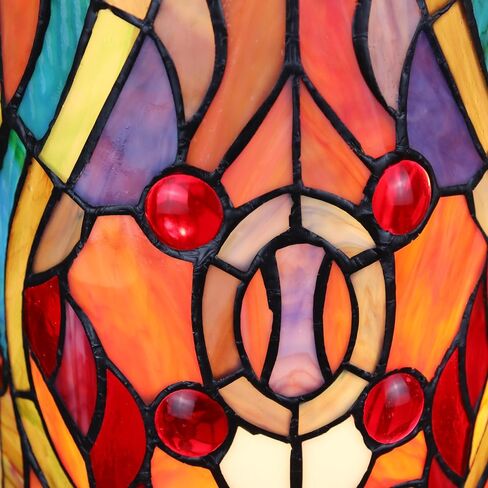 Chloe Lighting Ruby Spectacle Tiffany-Glass 2 Light Victorian Pedestal Light Fixture 30" Tall in Saudi Arabia