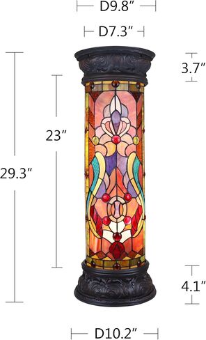 Chloe Lighting Ruby Spectacle Tiffany-Glass 2 Light Victorian Pedestal Light Fixture 30" Tall in Saudi Arabia
