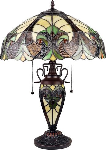 Chloe Lighting Liaison Victorian-Style Antique Dark Bronze 3 Light Double Lit Table Lamp 16" Wide in Saudi Arabia