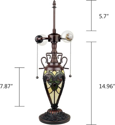 Chloe Lighting Liaison Victorian-Style Antique Dark Bronze 3 Light Double Lit Table Lamp 16" Wide in Saudi Arabia