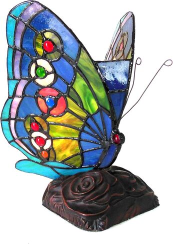 Chloe Lighting Kacy 1 Tiffany-Style 1 Light Butterfly Accent Table Lamp 10" Tall in Saudi Arabia