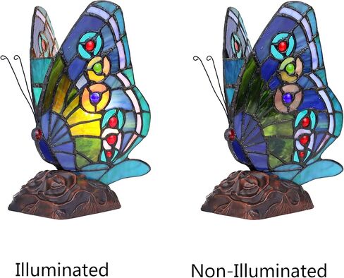 Chloe Lighting Kacy 1 Tiffany-Style 1 Light Butterfly Accent Table Lamp 10" Tall in Saudi Arabia