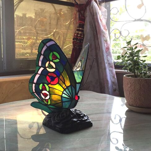 Chloe Lighting Kacy 1 Tiffany-Style 1 Light Butterfly Accent Table Lamp 10" Tall in Saudi Arabia