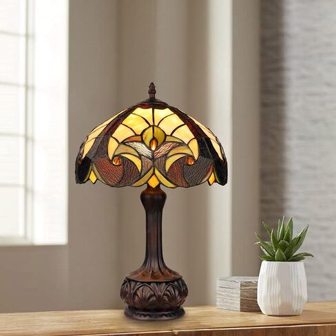 Chloe Lighting Liaison Tiffany-Style Antique Dark Bronze 1-Light Victorian Table Lamp 12" Shade in Saudi Arabia