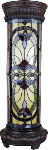 Chloe Lighting Ruby Spectacle Tiffany-Glass 2 Light Victorian Pedestal Light Fixture 30" Tall in Saudi Arabia