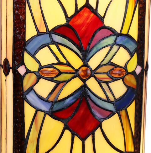 Chloe Lighting Ruby Spectacle Tiffany-Glass 2 Light Victorian Pedestal Light Fixture 30" Tall in Saudi Arabia