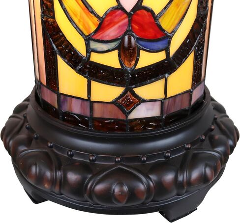 Chloe Lighting Ruby Spectacle Tiffany-Glass 2 Light Victorian Pedestal Light Fixture 30" Tall in Saudi Arabia