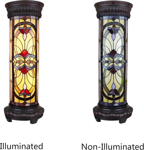 Chloe Lighting Ruby Spectacle Tiffany-Glass 2 Light Victorian Pedestal Light Fixture 30" Tall in Saudi Arabia