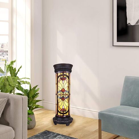 Chloe Lighting Ruby Spectacle Tiffany-Glass 2 Light Victorian Pedestal Light Fixture 30" Tall in Saudi Arabia
