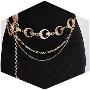 MODRSA Chain Belt Chain Silver Chain Belt Gold Chain Belt with Chain Sunflower Butterfly Waist Chain Belt Plus Size Long in Saudi Arabia