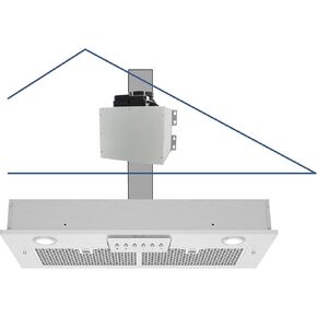 Awoco 14-1/2"D Super Quiet Split Insert Stainless Steel Range Hood, 4-Speed, 1000 CFM, LED Lights, Baffle Filters with 8" Blower (30"W 8" Vent) in Kuwait