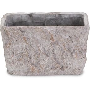 9" Gray Speckle Glaze Cement Indoor Outdoor Rectangular Pot Planter in Saudi Arabia