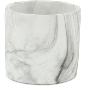 6" White and Gray Marbleized Ceramic Indoor Outdoor Round Pot Planter in Saudi Arabia