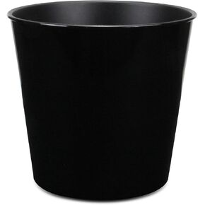 HomeRoots 11" Black Recycled Plastic Indoor Outdoor Round Pot Planter in Saudi Arabia