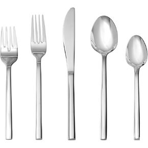 Fortessa Arezzo 18/10 Stainless Steel Flatware, 40 Piece Place Setting (Service for 8), Silver in Kuwait