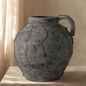 Wire Wrapped Pottery Vase Rustic Cottage Home Decor in Kuwait