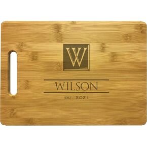 Personalized Cutting Board Monogram Design Engraved Bamboo Kitchen Décor in Saudi Arabia