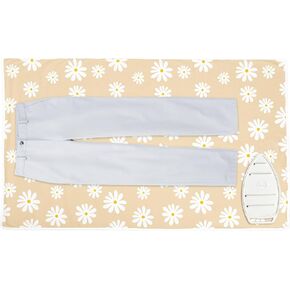 Encasa Homes Ironing Mat/Pad (Large 48"x28") with 3mm Padding & Silicone Iron Rest for Steam Pressing on Tabletop or Bed - Heat Resistant, Portable, Quilting & Travel Blanket - Big Leaves Blue in Kuwait