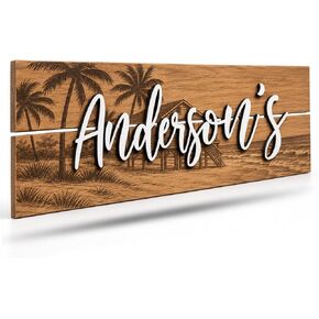 Personalized 3D Mountain Cabin Sign - Custom Wood Family Name Sign with Established Date - Rustic Lake House Lodge Wall Decor - Handmade Last Name Plaque for Cabin, Farmhouse, Airbnb, Vacation Home 23x10" (Standard Size) in Kuwait