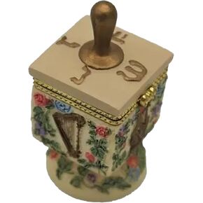 Majestic Giftware Ceramic Chanukah Dreidel with Matching Stand (RM-DRL2) | Fillable Dreidel with Artwork of Scenes of Jerusalem Harvest | Dreidels Game for Hanukkah | Perfect Judaica Gift in Kuwait
