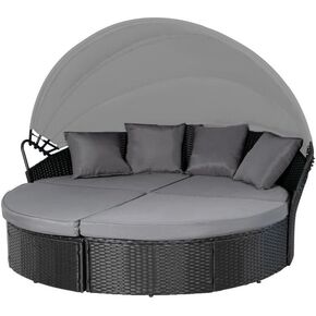 Garden Winds Custom Fit Replacement Canopy Top Cover Compatible with The Oakmont F08BN945-1, F08BN945-2, PARIGHT-F08BN945-1 Outdoor Patio Daybed - Upgraded Performance RipLock 350 Fabric - Slate Gray in Kuwait