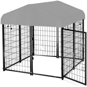 Garden Winds Custom Fit Replacement Canopy Top Cover Compatible with The PawGiant PDK-01 4' x 4' x 4.5' Pet Dog Kennel Playpen Crate - Upgraded Performance RipLock 350 Fabric - Slate Gray in Kuwait